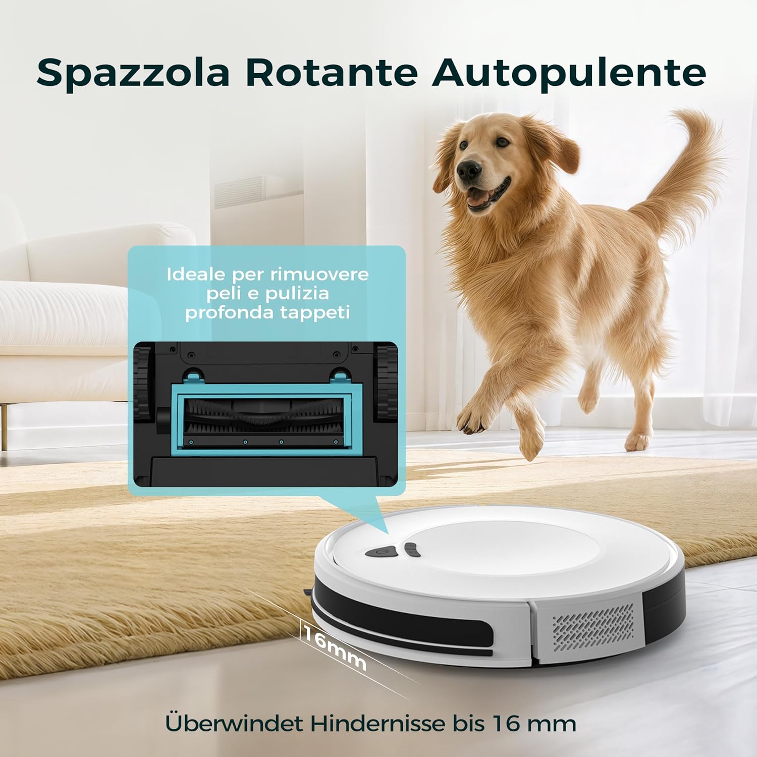 6000 Pa Robot Aspirapolvere Lavapavimenti Con Mappatura, 