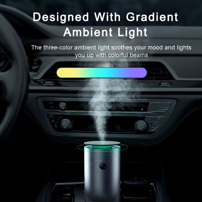 Car Diffuser Humidifier Auto Air Purifier Aromo Air Freshener with LED Light for Car Aroma Aromatherapy Diffuser