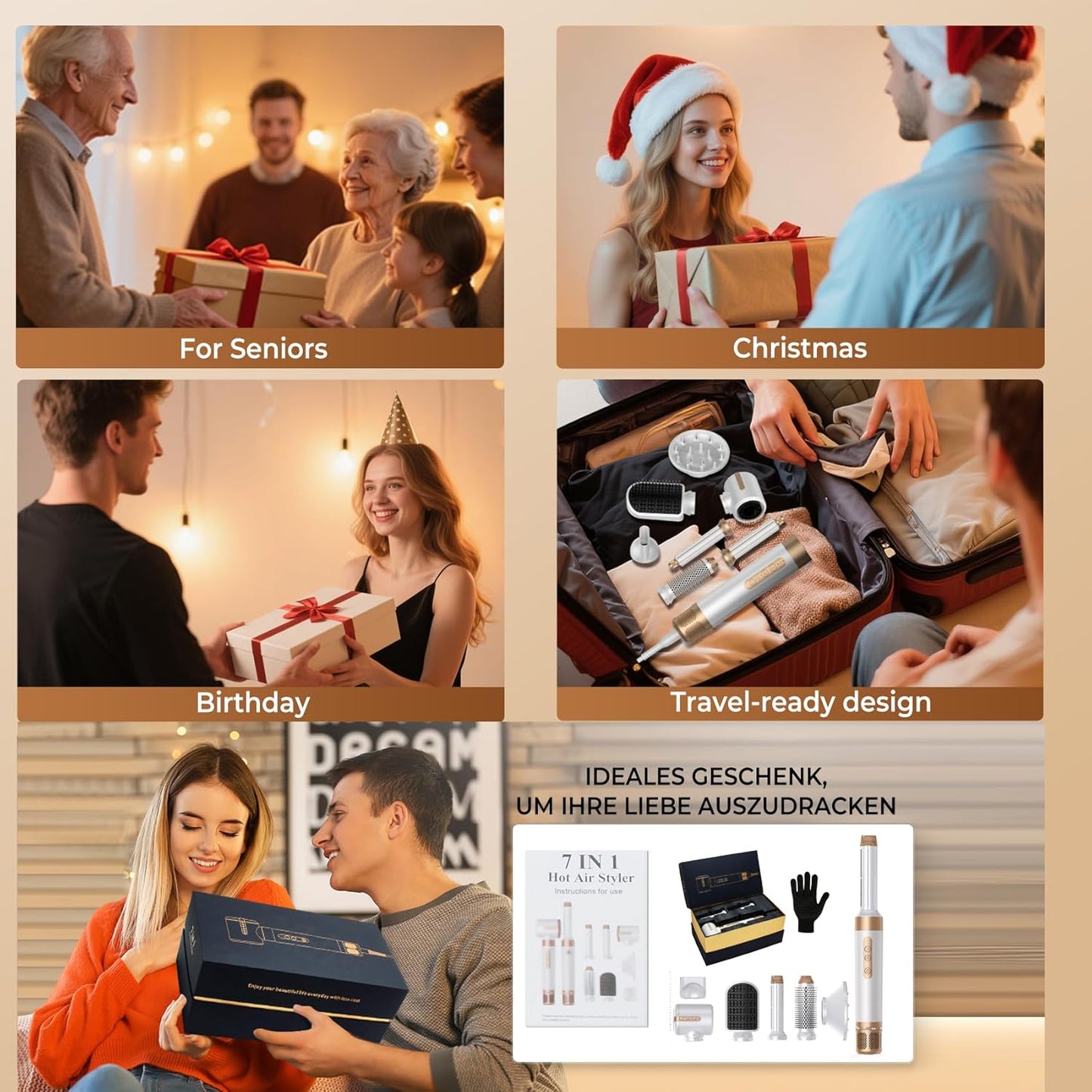 Spazzola Asciugacapelli 7 in 1