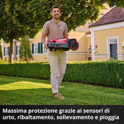 Tosaerba Robotizzato FREELEXO 500 Power X-Change (18 V, Controllo App, IPX5, Aggiornamenti Over-The-Air via Wi-Fi, Incl. Set Di Installazione per 500 M² + 2,5 Ah Plus)