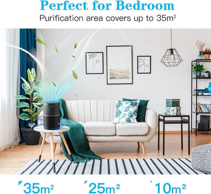 AIRTOK Purificatore Aria, Purificatore D'Aria per Allergie Con Spugna Aromatica,