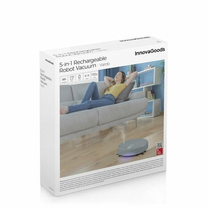 Robot Aspirapolvere Lava Pavimenti per Pulizia 5 in 1 Lucida Disinfetta Luce Uv