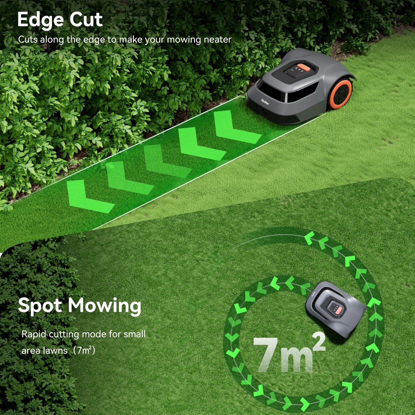 MGC500 Automatic Robot Lawn Mower 0.12 Acre 45% Slope 70Mins Auto Recharge Breakpoint Detection C-TOF Technology