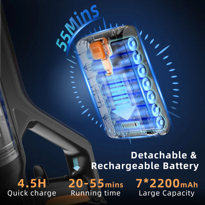 Powerful Cordless Handheld Vacuum Cleaner - 550W Suction for Effortless Cleaning