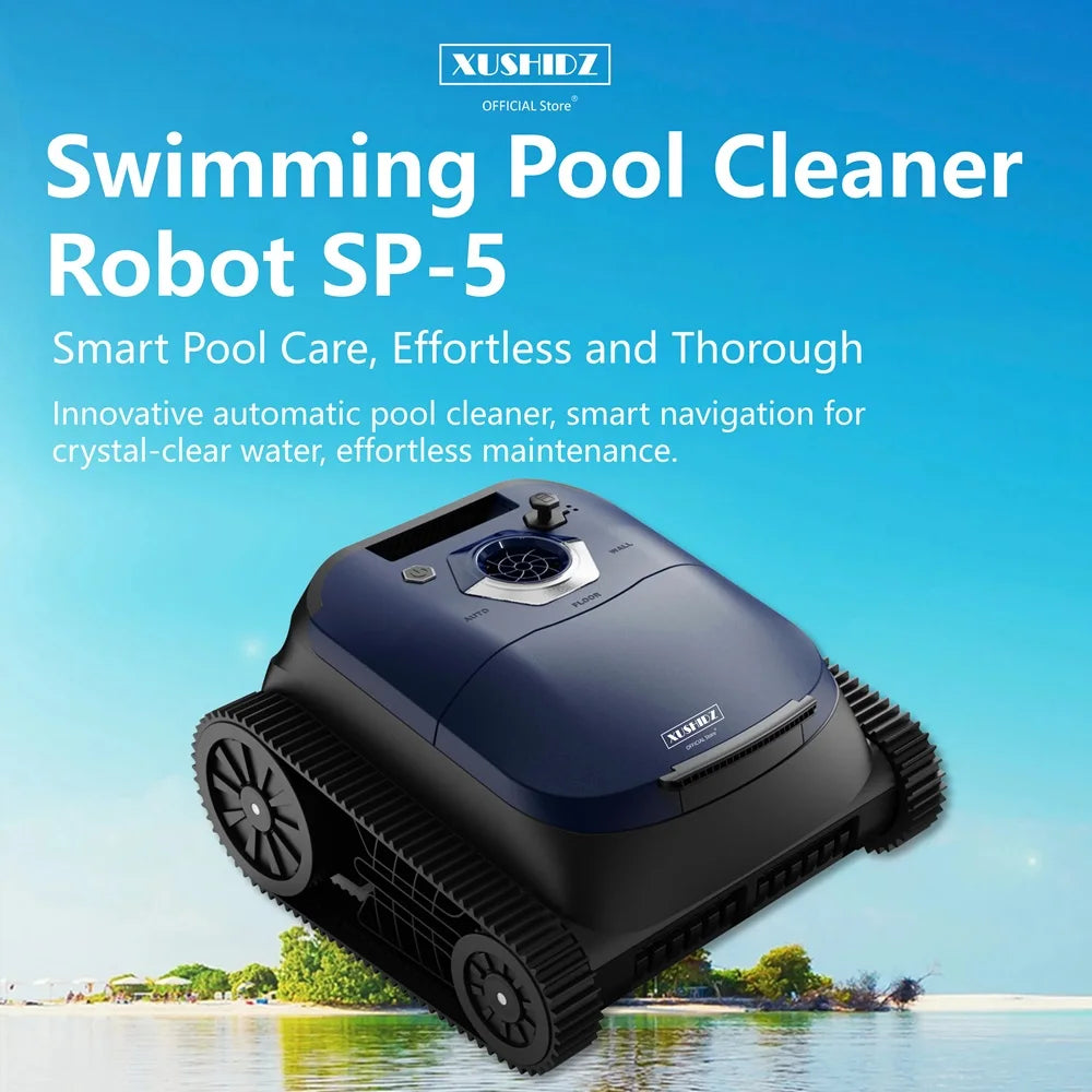 XUSHIDZ SP5 Robot Swimming Pool Cleaner 4500Mah Rechargeable Lithium Battery Intelligent Route Planning Cordless Vacuum Cleaner