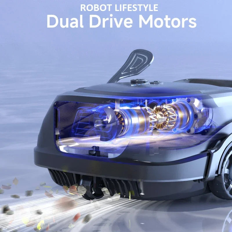 Swimming Pools Vacuum Cleaner Wireless for Floor Smart Cleaning Robot Auto-Parking Dual-Layer Filtration120Mins Running Time