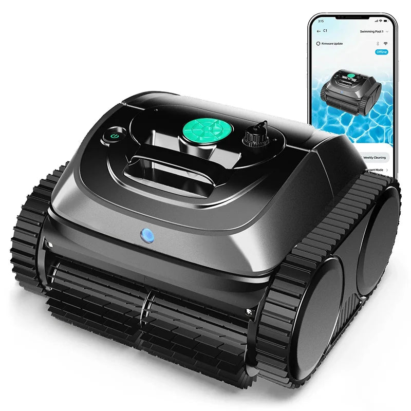 Cordless Robot Swimming Pool Vacuum Cleaner WYBOT C1 APP Control Ultra Stronger Suction,Battery 4600Mah 120Mins Running Time