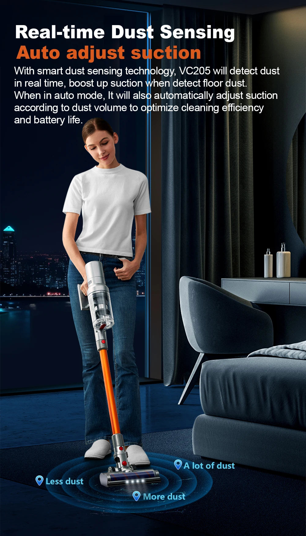 Cordless Handheld Vacuum Cleaner Touch Screen