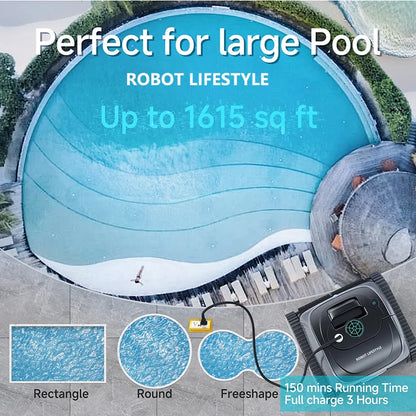 Cordless Robot Swimming Pool Vacuum Cleaner WYBOT C1 APP Control Ultra Stronger Suction,Battery 4600Mah 120Mins Running Time
