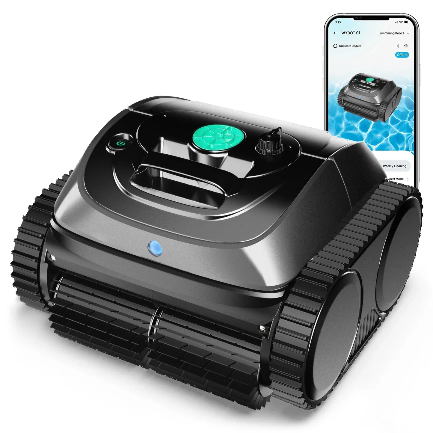 Cordless Robot Swimming Pool Vacuum Cleaner WYBOT C1 APP Control Ultra Stronger Suction,Battery 4600Mah 120Mins Running Time