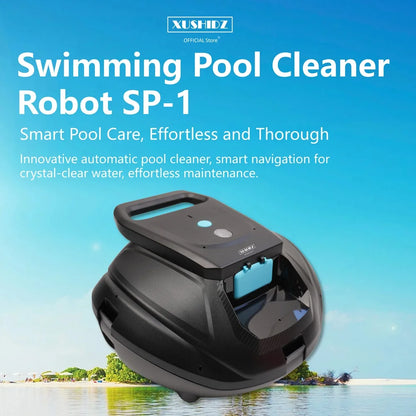 XUSHIDZ SP1 Robot Swimming Pool Cleaner Cordless Powerful Suction Outperforming Runtime Hydrodynamic Intelligent Route Planning