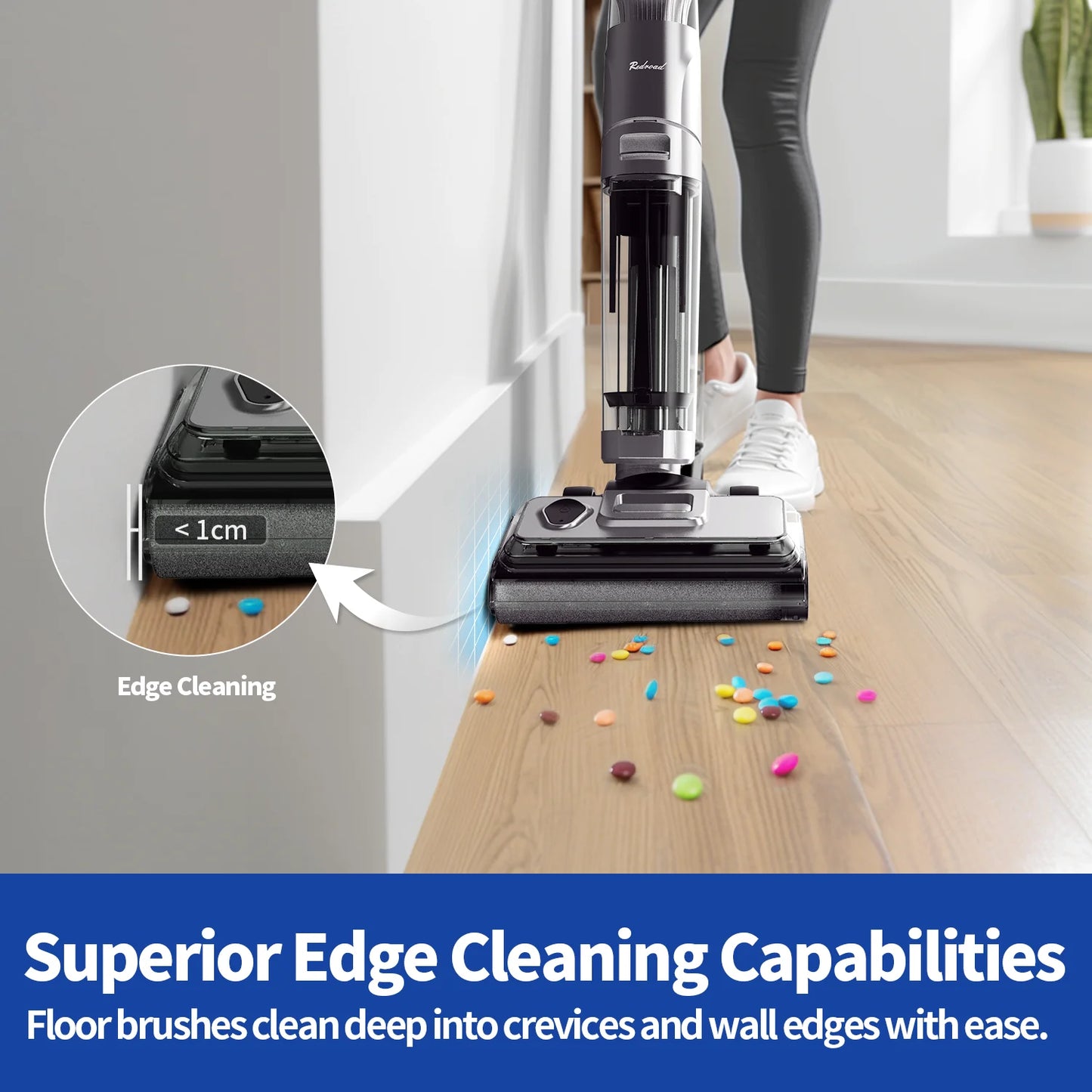 W13 17.5Kpa Wireless Wet Dry Vacuum Cleaner 45Min Runtime Multi-Surface Smart Cordless Mop Floor Washer Self-Cleaning