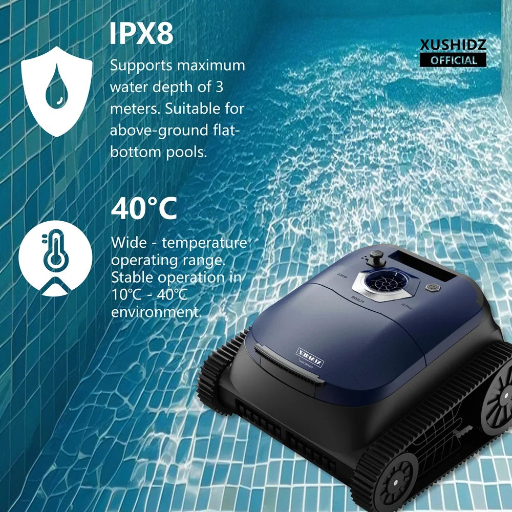 XUSHIDZ SP5 Robot Swimming Pool Cleaner 4500Mah Rechargeable Lithium Battery Intelligent Route Planning Cordless Vacuum Cleaner