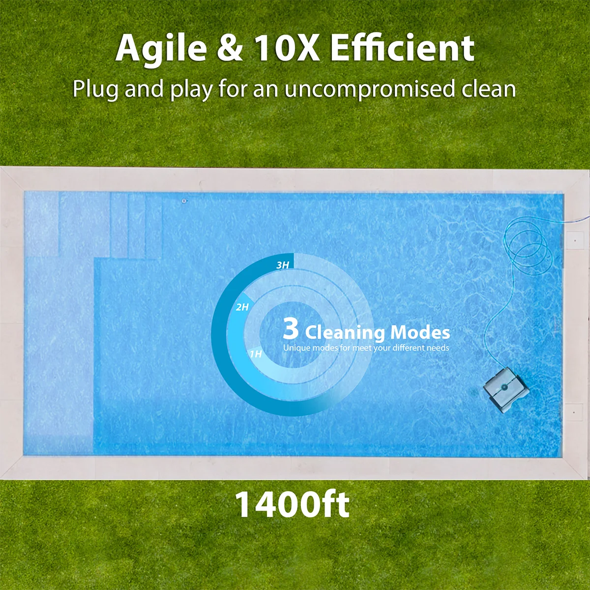 Robot Vacuum Cleaner for Pool Commercial Cleaning Robots HJ2052 with 18M Cable 118W