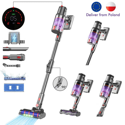 S16 Handheld Vacuum Cleaner 45Kpa 500W Power 6 in 1 Vertical Cordless Vacuum Cleaner LED Display Handheld Sweeper Machine