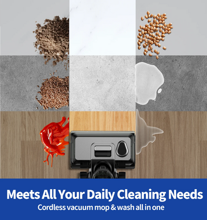W13 17.5Kpa Wireless Wet Dry Vacuum Cleaner 45Min Runtime Multi-Surface Smart Cordless Mop Floor Washer Self-Cleaning