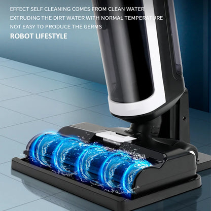 Wet Dry Vacuum Cleaner Cordless Handhed Cleaning Robot Wireless Rl8Pro Voice Assistant Low Noise 14000Pa Suction Battery 4000Mah