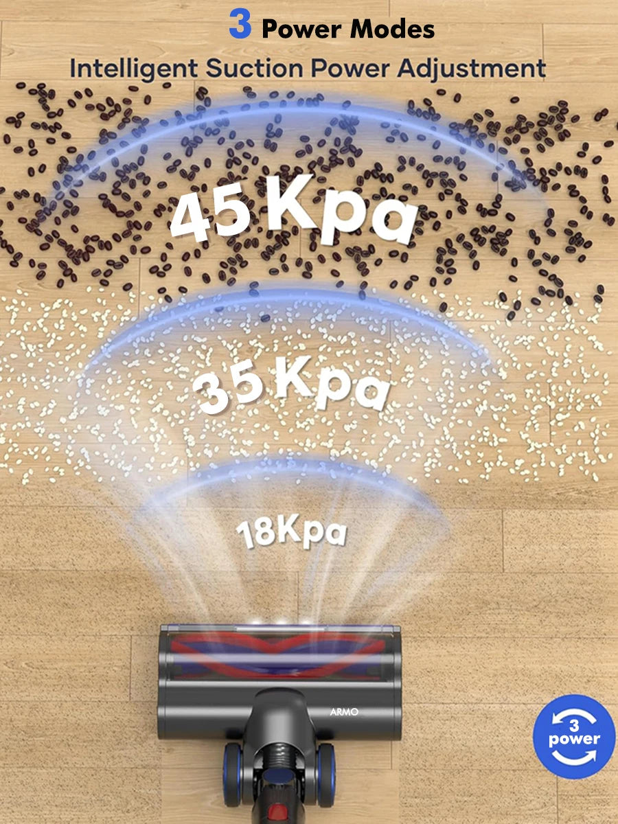 S16 Handheld Vacuum Cleaner 45Kpa 500W Power 6 in 1 Vertical Cordless Vacuum Cleaner LED Display Handheld Sweeper Machine