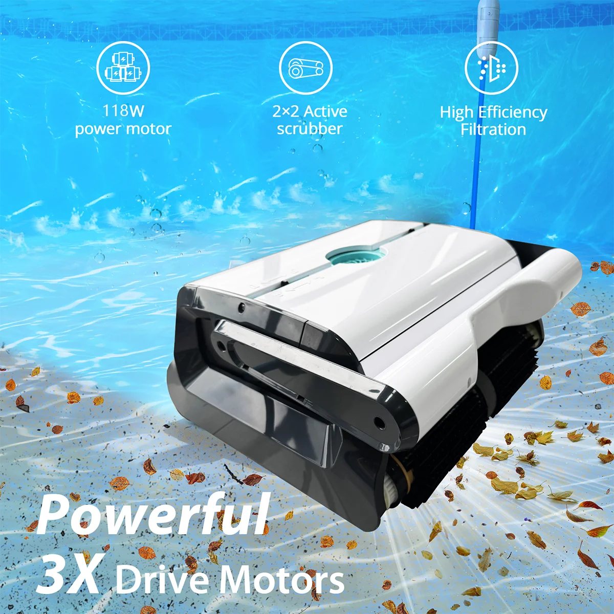 Robot Vacuum Cleaner for Pool Commercial Cleaning Robots HJ2052 with 18M Cable 118W