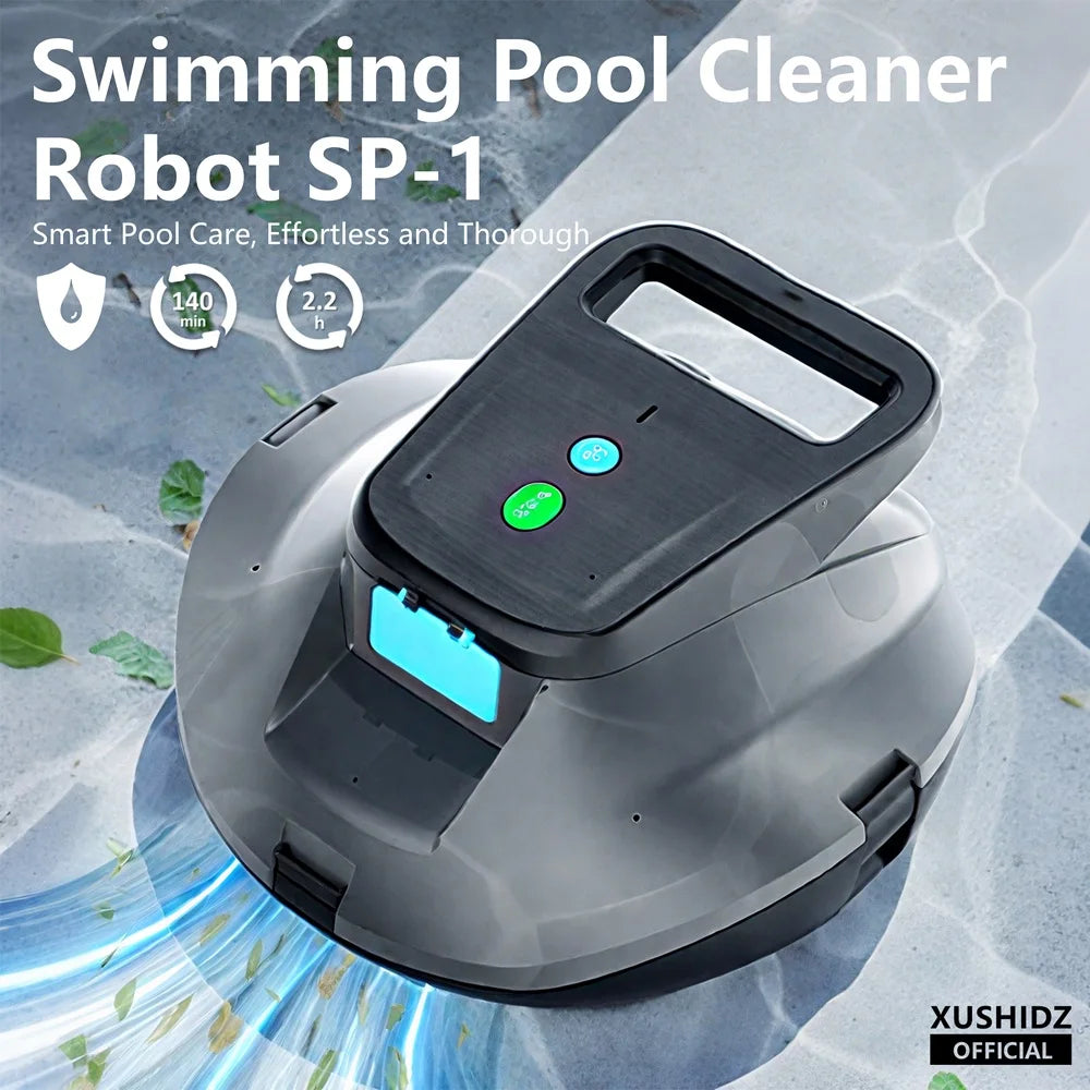 XUSHIDZ SP1 Robot Swimming Pool Cleaner Cordless Powerful Suction Outperforming Runtime Hydrodynamic Intelligent Route Planning