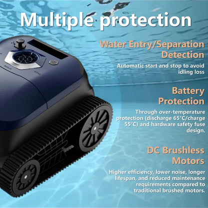 XUSHIDZ SP5 Robot Swimming Pool Cleaner 4500Mah Rechargeable Lithium Battery Intelligent Route Planning Cordless Vacuum Cleaner