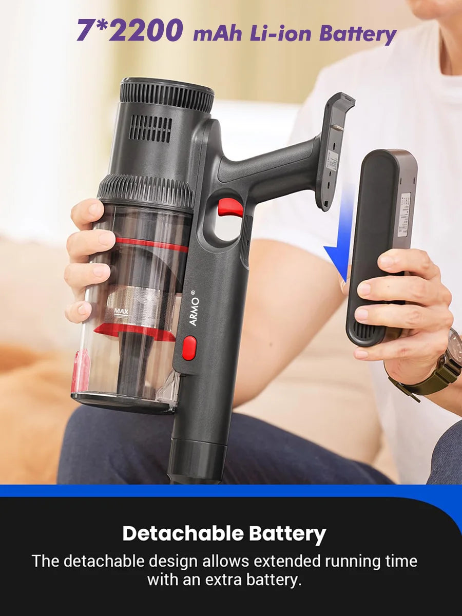 S16 Handheld Vacuum Cleaner 45Kpa 500W Power 6 in 1 Vertical Cordless Vacuum Cleaner LED Display Handheld Sweeper Machine