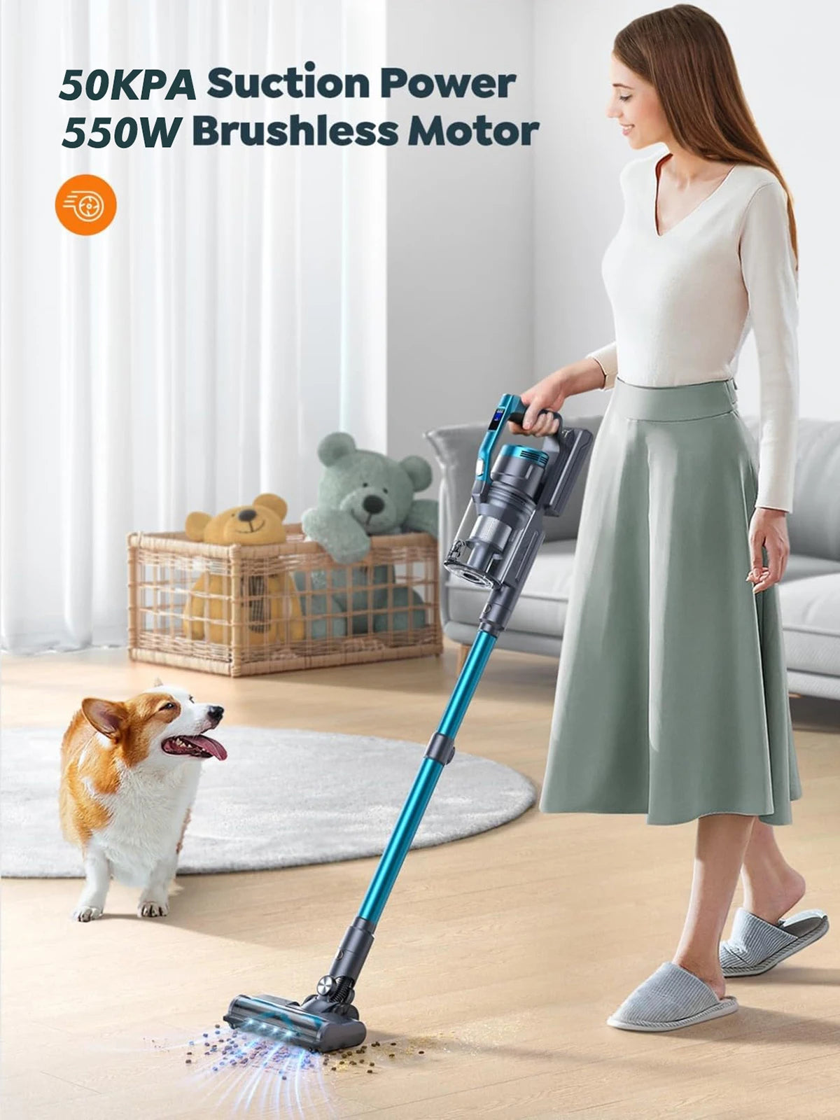 V20 Handheld Vacuum Cleaner 50Kpa 550W Wireless Vacuum Cleaner Home Appliance Cordless Removable Battery LED Display