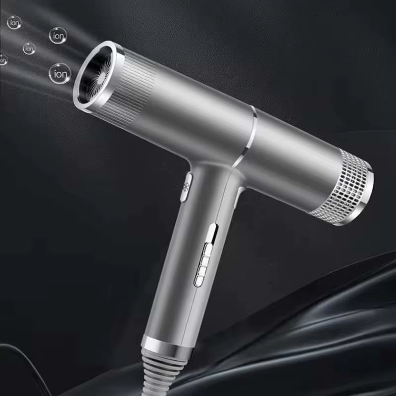 Low Noise Cold and Hot Negative Ion Hair Dryer Intelligent Temperature Adjustable Quick Drying Leafless Hair Dryer