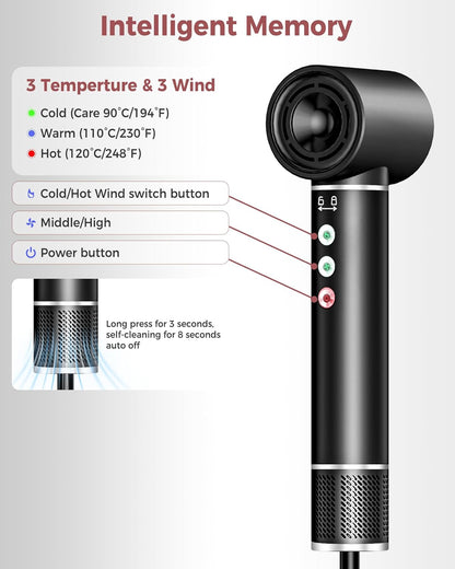 Air Styler 5 in 1, Asciugacapelli 110000 RPM 20M/S,