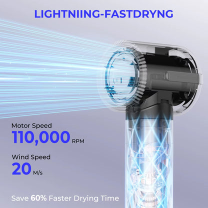 7 in 1 Hair Dryer Brush Brushless High Speed Hair Dryer with Diffuser Ionic 