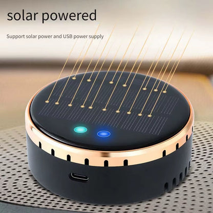 Solar Powered Car Air Purifier Ozone and Negative Ion Eliminate Odors Smoke Formaldehyde for Car Home Office and Travel