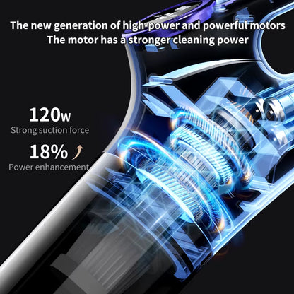 Multifunction Cordless Handheld Vacuum Cleaner 120W Powerful Suction, Lightweight
