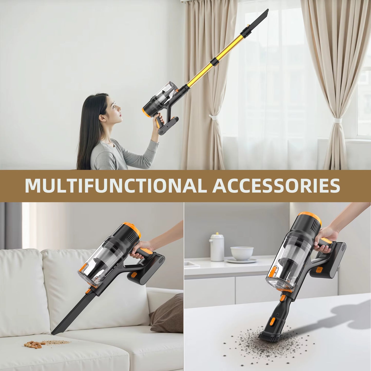 Powerful Cordless Handheld Vacuum Cleaner - 550W Suction for Effortless Cleaning