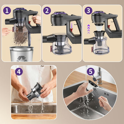 Aspirapolvere Senza Fili | 450W/40000Pa Aspirabriciole Senza Fili, Scopa Elettrica Senza Fili 45 Min Autoportante Anti-Avvolgimento, Scope Elettriche Senza Filo per Tappeti/Pavimenti/Peli Animali