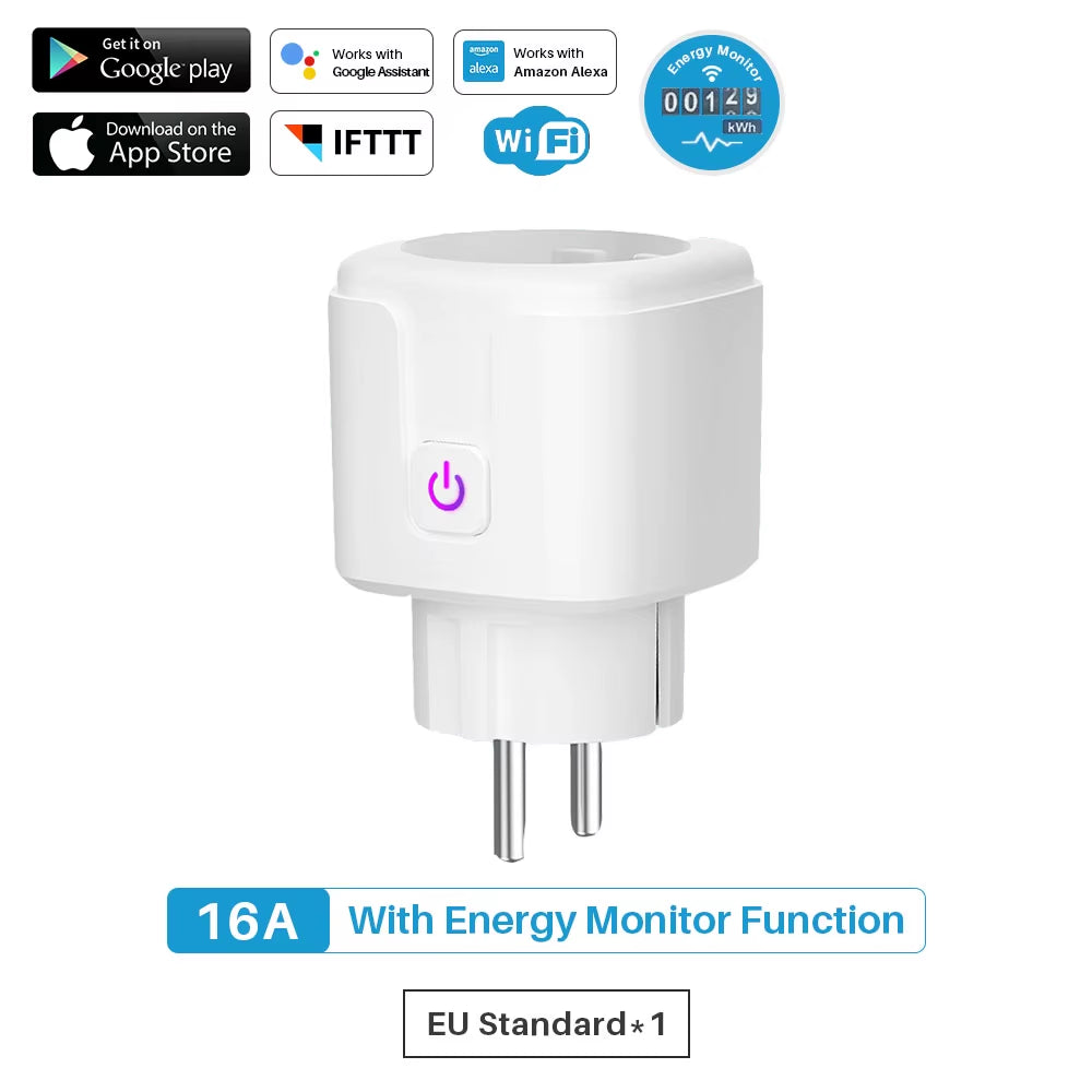  Wifi Smart Plug Socket with Power Energy Monitor EU Multi Plug 