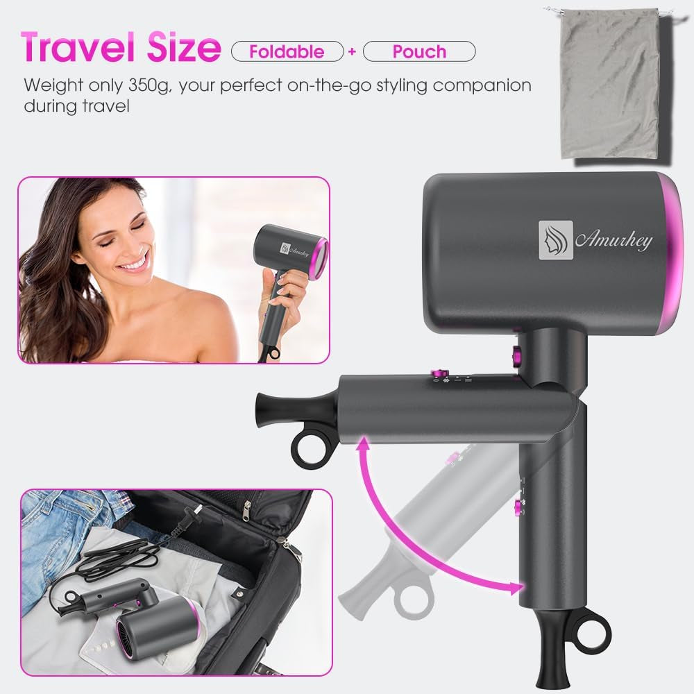 Asciugacapelli Ionico 2400W Con Borsa Da Viaggio