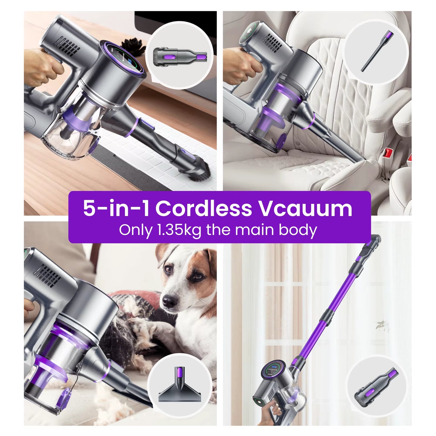 Smartai P40-Upgrade 5-In-1 Cordless Vacuum Cleaner