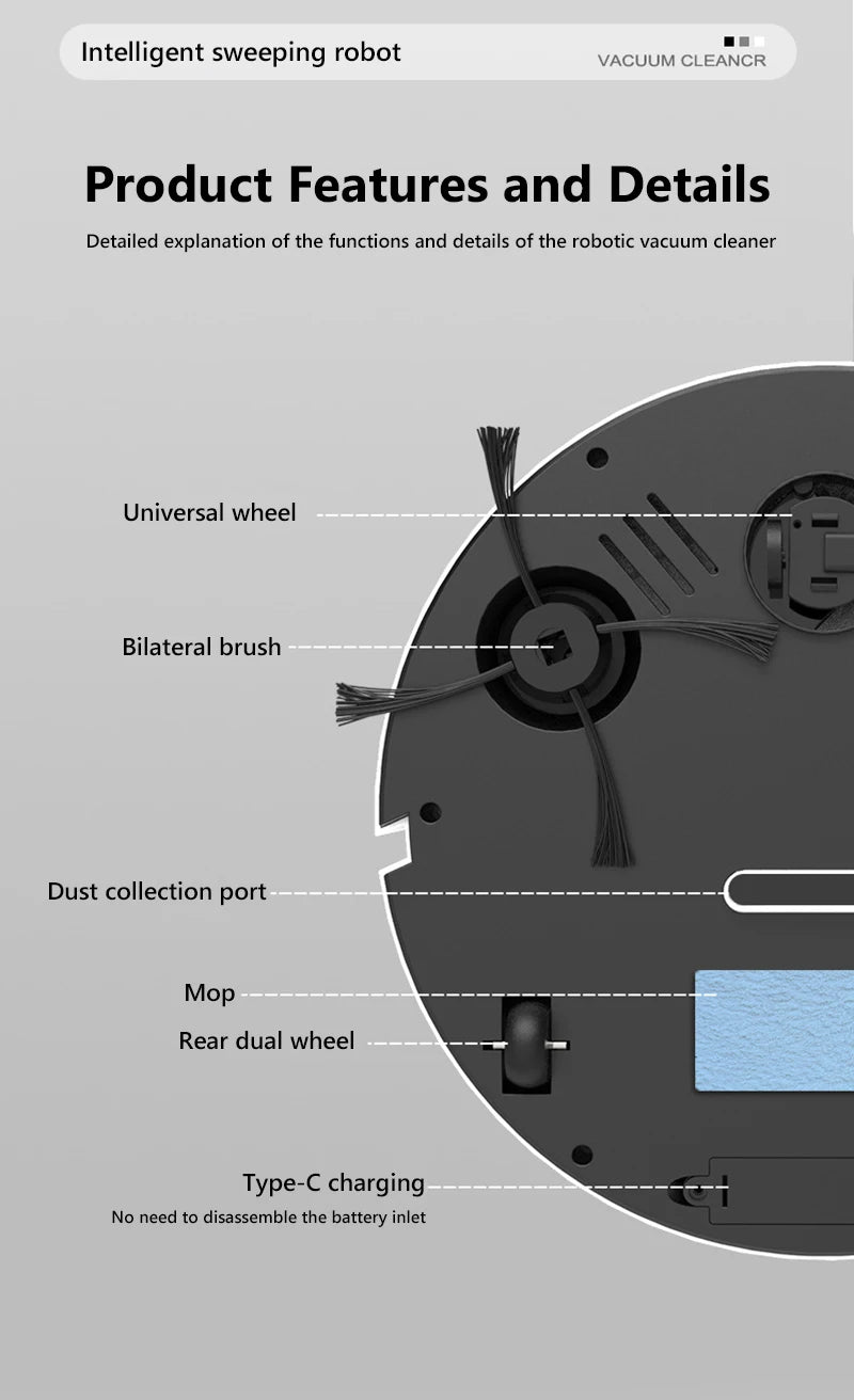  Smart Sweeping Robot 3-In-1 Smart Cleaner Household Rechargeable 