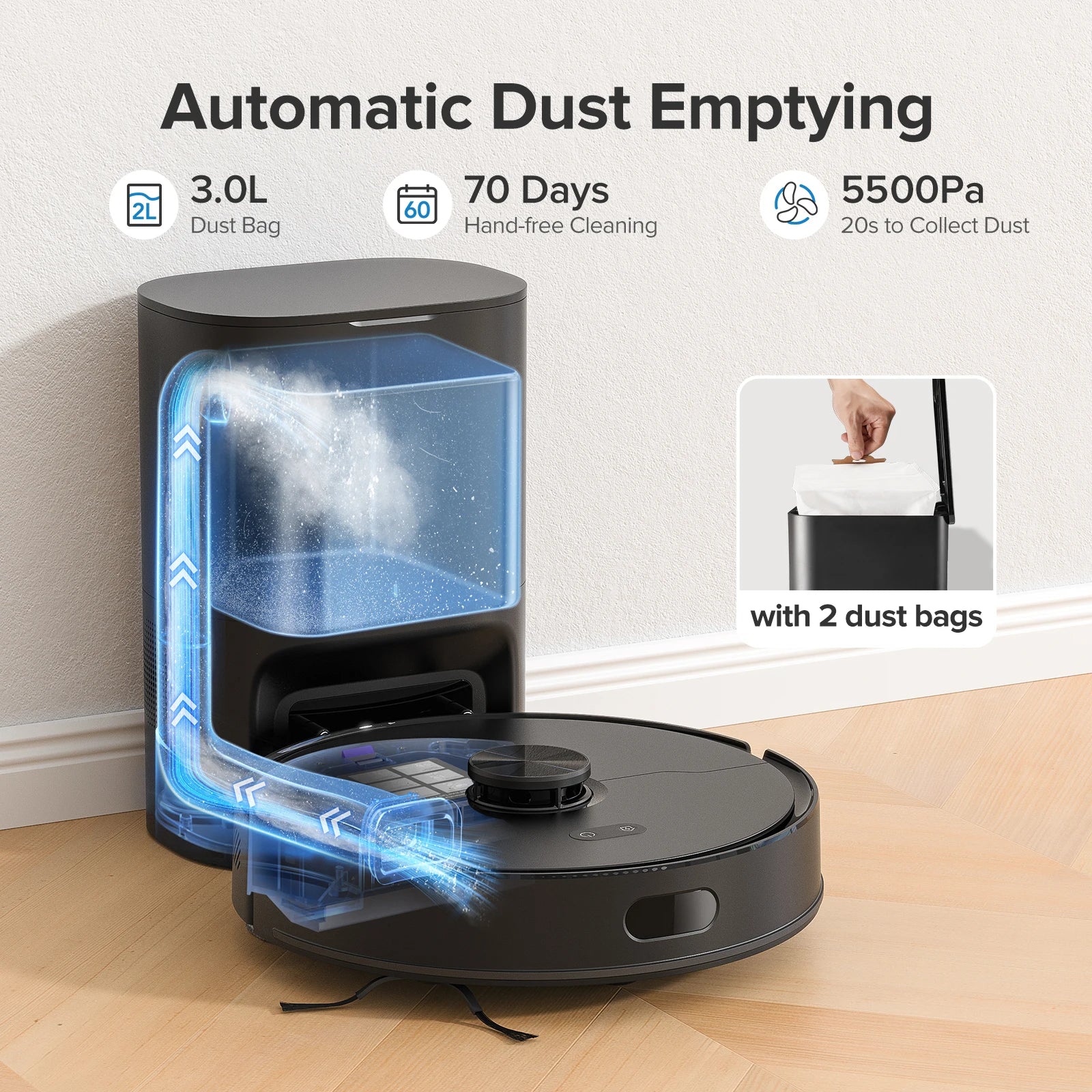 L15 Max Robot Vacuum Mop Combo 5500Pa Robot Vacuum 